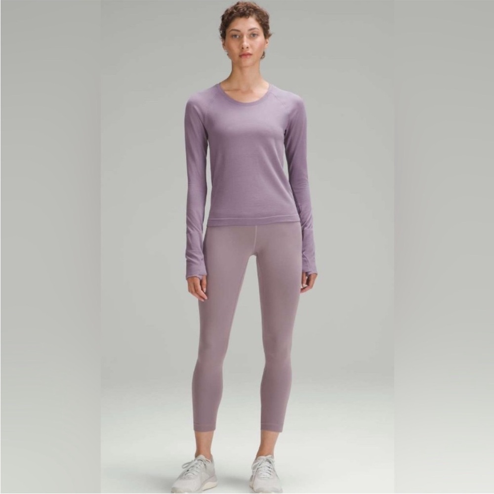 lululemon athletica long sleeve top in light purple